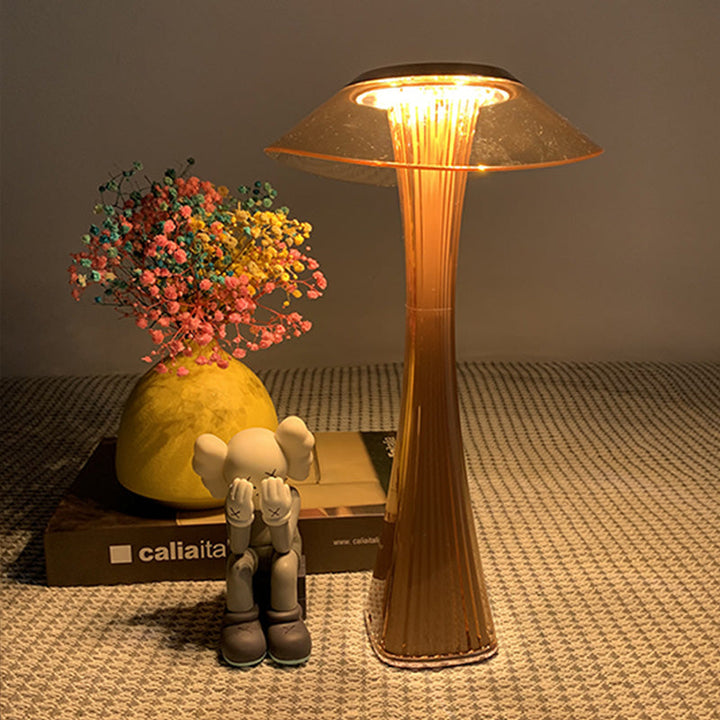 Wireless LED Crystal Table Lamp - Dimmable Bedside Lamp with Touch Control, Battery Operated, Cordless Design for Modern Spaces-5