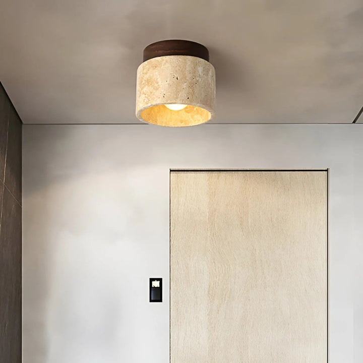 Elegant LED Flush Mount Ceiling Light Fixture - Modern Marble Design for Home Ambiance-5